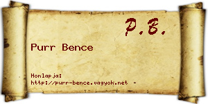 Purr Bence névjegykártya